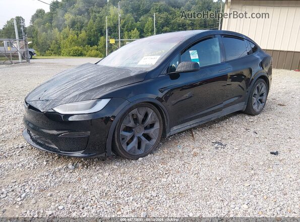 7SAXCDE59TF478007 2026 TESLA MODEL X Black წინა მარცხენა ხედი სამი მეოთხედიდან