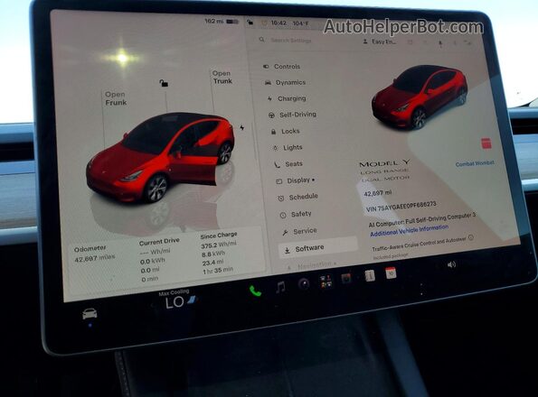 7SAYGAEE0PF686273 2023 TESLA MODEL Белый Вид щитка приборов