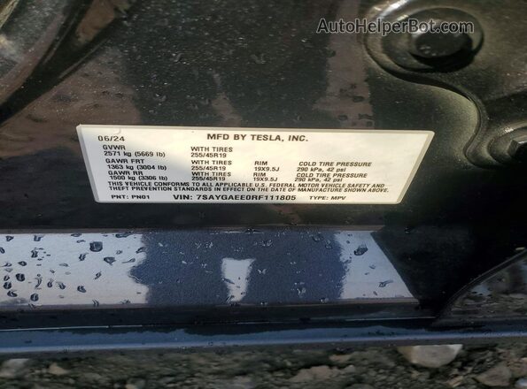 7SAYGAEE0RF111805 2024 TESLA MODEL Черный Вид подкапотного пространства