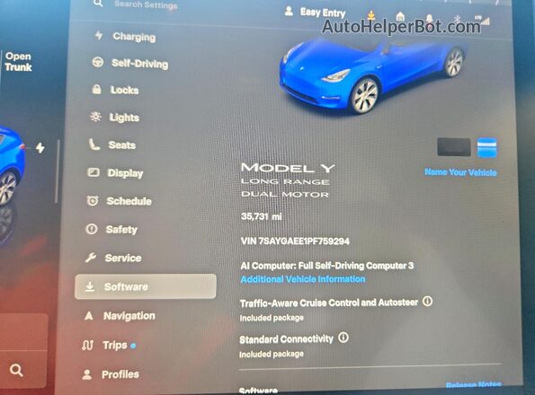 7SAYGAEE1PF759294 2023 TESLA MODEL White Widok zestawu wskaźników