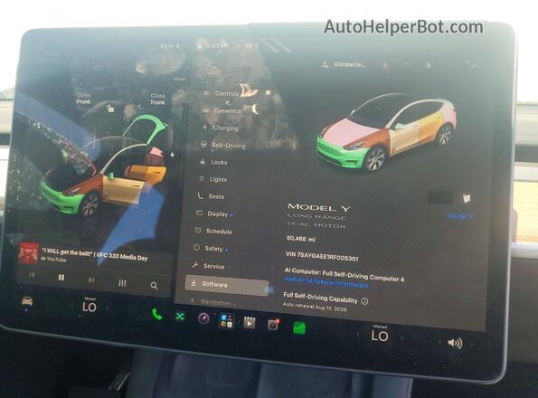 7SAYGAEE1RF005301 2024 TESLA MODEL White Widok zestawu wskaźników