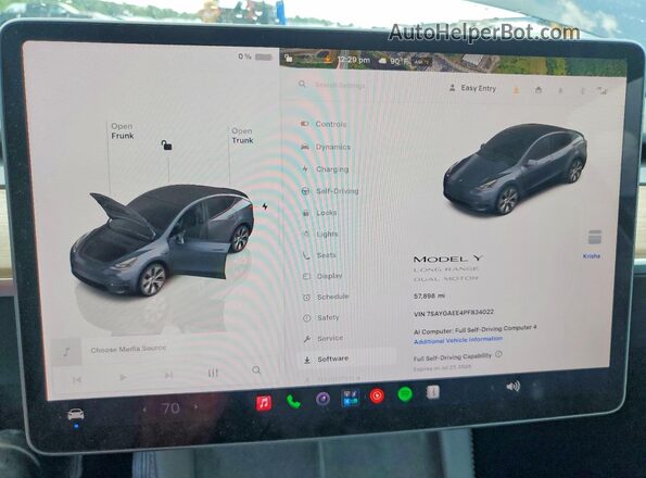 7SAYGAEE4PF834022 2023 TESLA MODEL Серый Вид щитка приборов