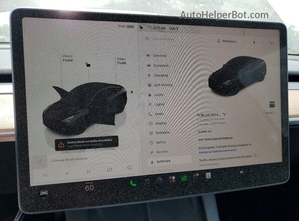 7SAYGAEE4PF899646 2023 TESLA MODEL Black Widok zestawu wskaźników