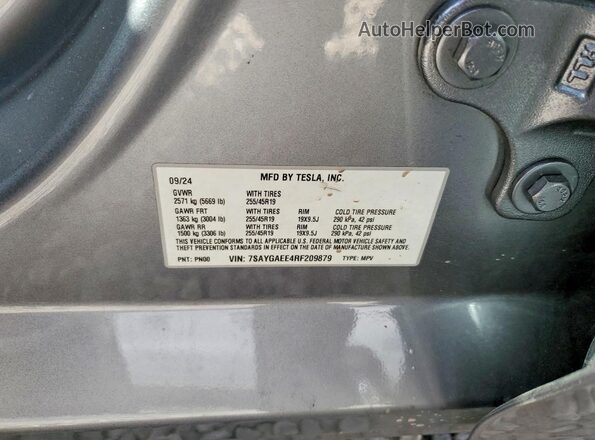 7SAYGAEE4RF209879 2024 TESLA MODEL Silver Engine compartment view