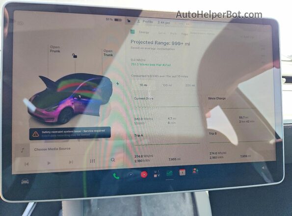 7SAYGAEE9RF201891 2024 TESLA MODEL Charcoal Вид щитка приладів