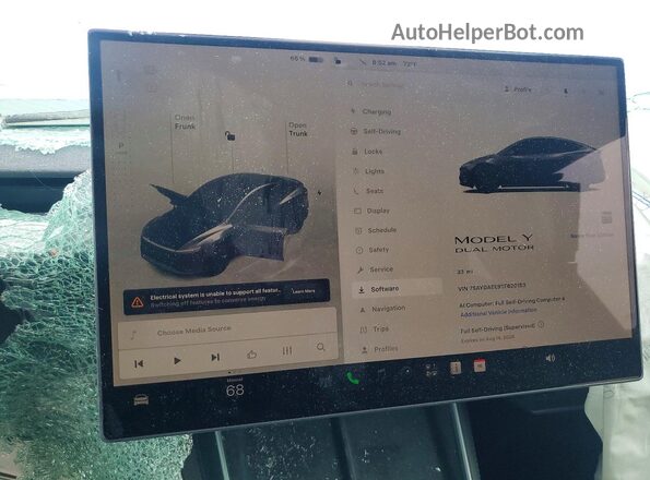 7SAYGAEE9TF620153 2026 TESLA MODEL Угольный Вид щитка приборов