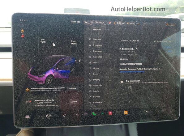 7SAYGAEEXNF422300 2022 TESLA MODEL Gray Vista del cuadro de instrumentos