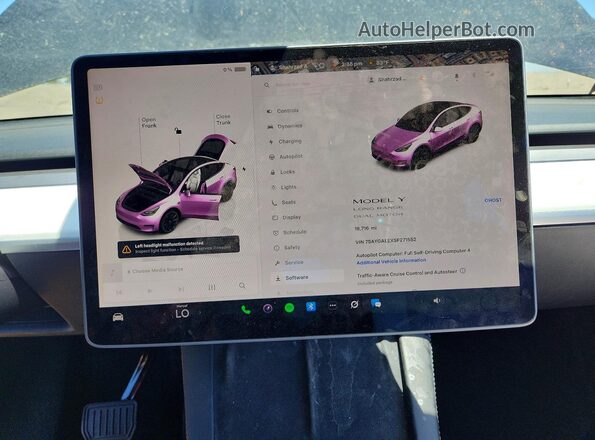 7SAYGAEEXSF271552 2025 TESLA MODEL Black ხელსაწყოთა პანელის ხედი