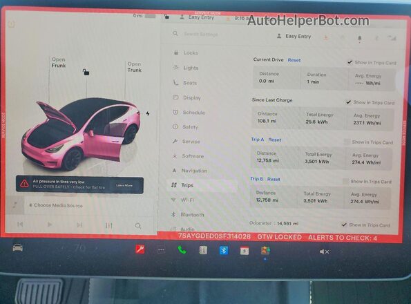 7SAYGDED0SF314028 2025 TESLA MODEL Черный Вид щитка приборов