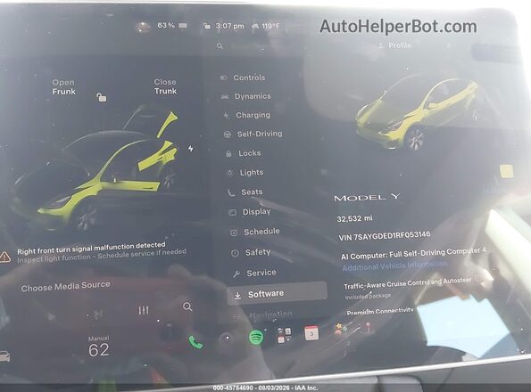 7SAYGDED1RF053146 2024 TESLA MODEL Y Серый Вид задних сидений