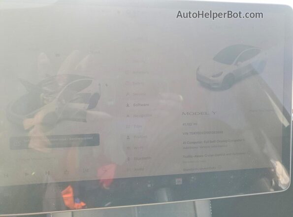 7SAYGDED1RF093999 2024 TESLA MODEL White Widok zestawu wskaźników