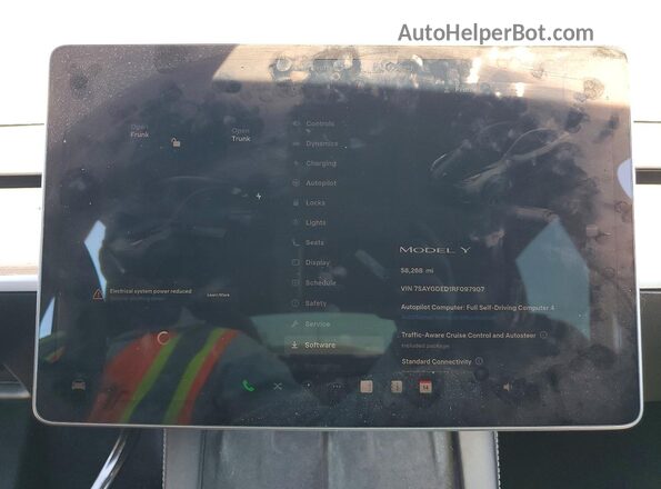 7SAYGDED1RF097907 2024 TESLA MODEL Gray Вид щитка приладів