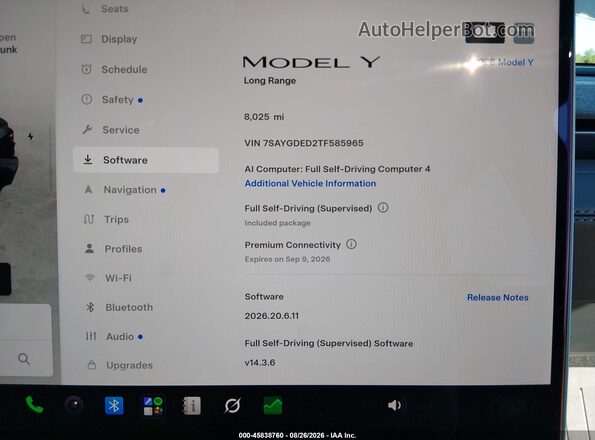 7SAYGDED2TF585965 2026 TESLA MODEL Y Серый 