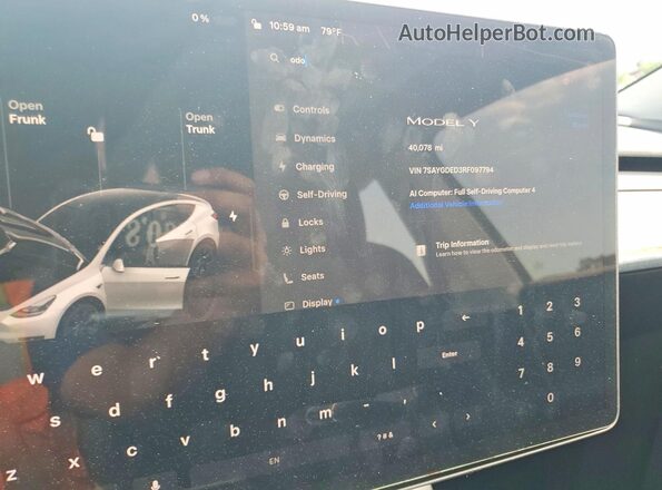 7SAYGDED3RF097794 2024 TESLA MODEL Белый Вид щитка приборов