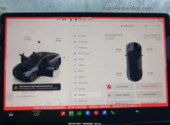 7SAYGDED3SA349403 2025 TESLA MODEL Y Gray 
