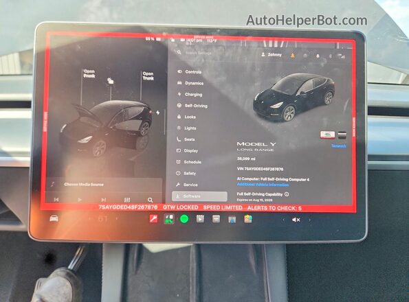 7SAYGDED4SF267876 2025 TESLA MODEL Black Вид щитка приладів
