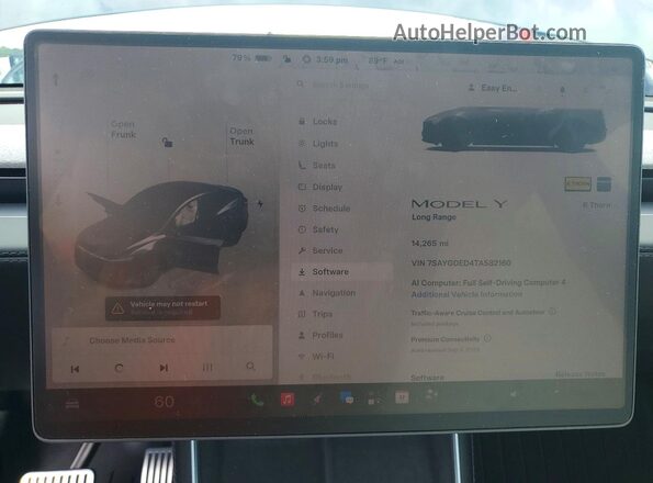 7SAYGDED4TA582160 2026 TESLA MODEL Gray Vista del cuadro de instrumentos