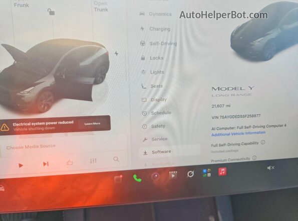 7SAYGDED5SF258877 2025 TESLA MODEL Серый Вид щитка приборов