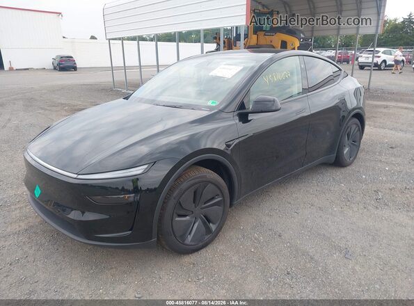 7SAYGDED5TA456955 2026 TESLA MODEL Y Black წინა მარცხენა ხედი სამი მეოთხედიდან