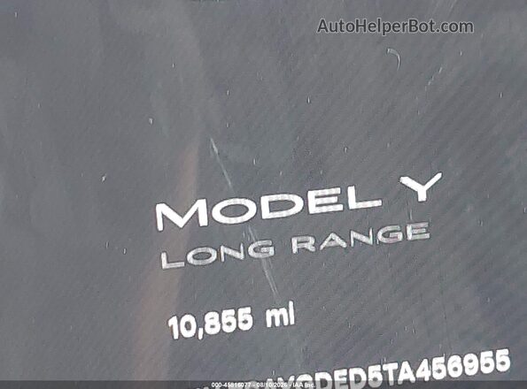 7SAYGDED5TA456955 2026 TESLA MODEL Y Black უკანა სალონის ხედი