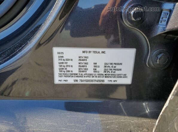 7SAYGDED5TF420265 2026 TESLA MODEL Gray 