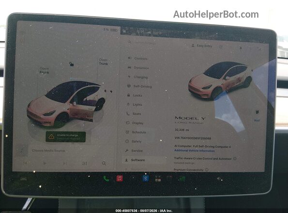 7SAYGDED8SF259568 2025 TESLA MODEL Y Серый 