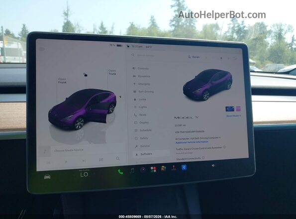 7SAYGDED9PF956836 2023 TESLA MODEL Y Серый Вид задних сидений
