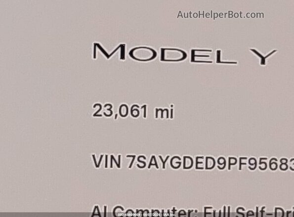 7SAYGDED9PF956836 2023 TESLA MODEL Y Серый 