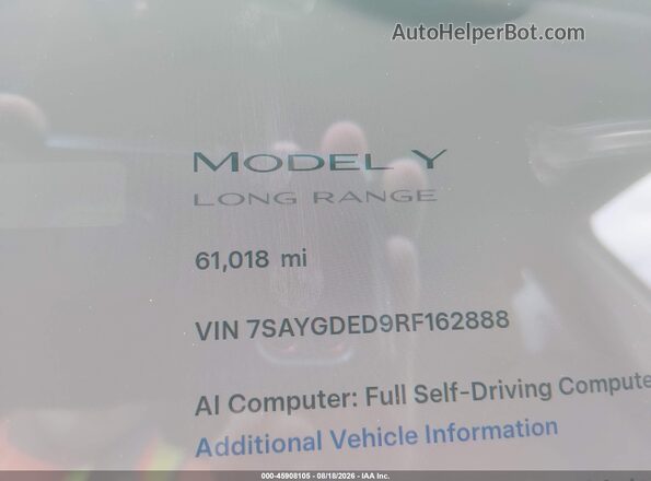 7SAYGDED9RF162888 2024 TESLA MODEL Y Blue 