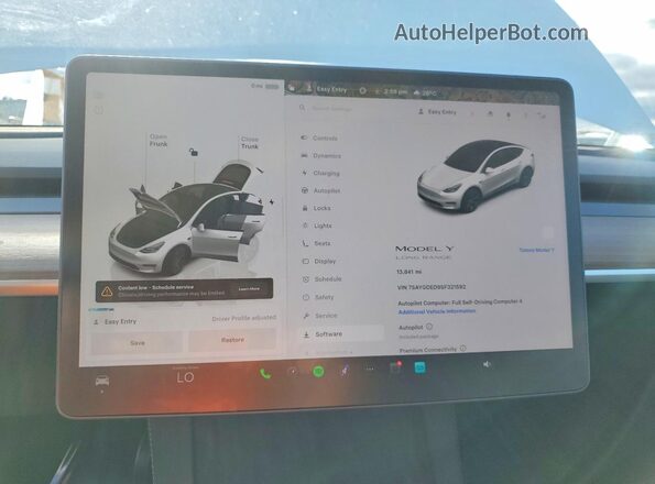 7SAYGDED9SF321592 2025 TESLA MODEL Белый Вид щитка приборов