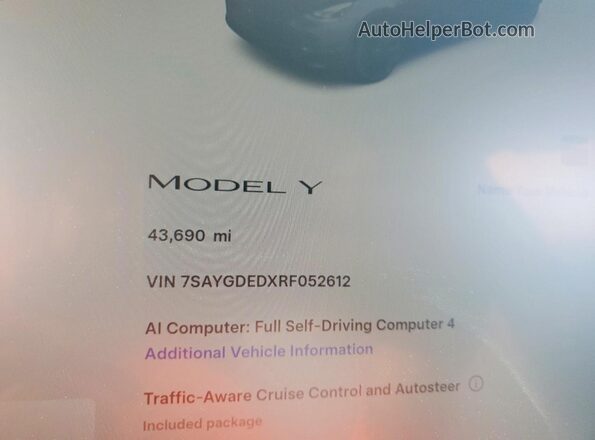 7SAYGDEDXRF052612 2024 TESLA MODEL Угольный Вид щитка приборов