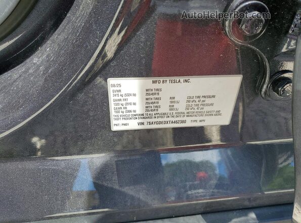 7SAYGDEDXTA462380 2026 TESLA MODEL Black Вид підкапотного простору