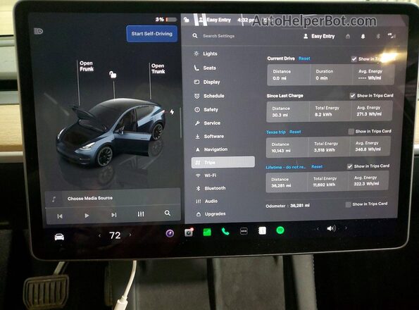 7SAYGDEE0RA241498 2024 TESLA MODEL Gray Widok zestawu wskaźników
