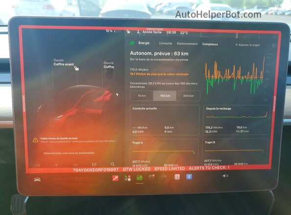 7SAYGDEE0RF019997 2024 TESLA MODEL Red Vista del cuadro de instrumentos