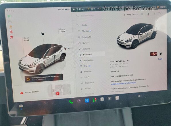7SAYGDEE0SA352137 2025 TESLA MODEL Gray Вид щитка приладів