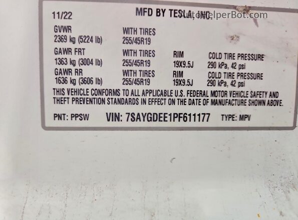 7SAYGDEE1PF611177 2023 TESLA MODEL Белый Вид подкапотного пространства