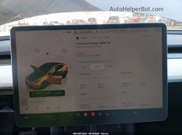 7SAYGDEE1PF644762 2023 TESLA MODEL Y Gray Widok tylnych siedzeń