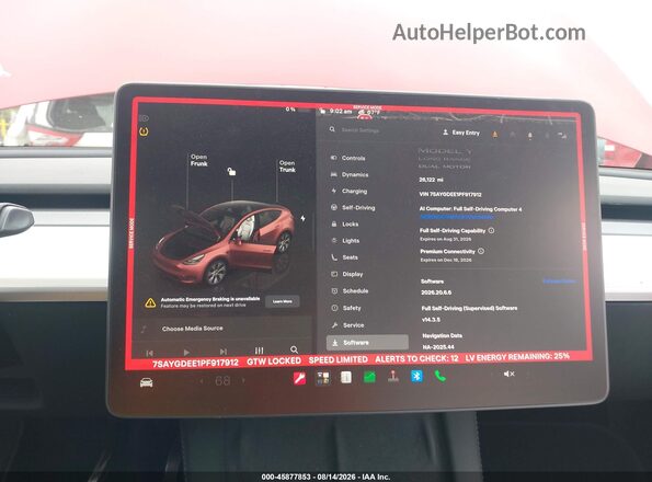 7SAYGDEE1PF917912 2023 TESLA MODEL Y Red Rear seats view