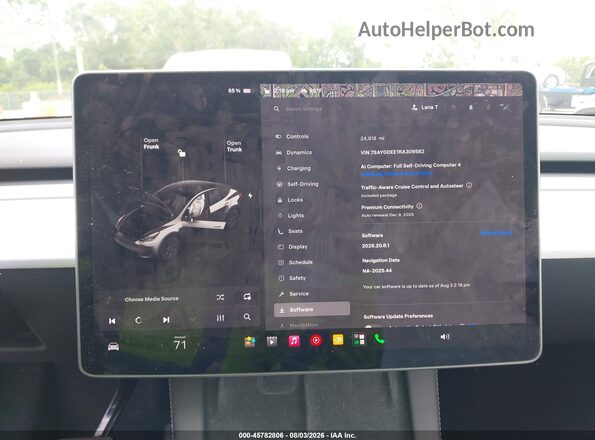 7SAYGDEE1RA309582 2024 TESLA MODEL Y Gray Вид задніх сидінь