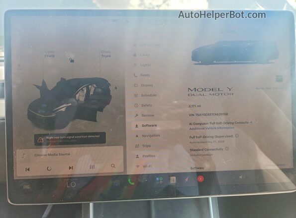 7SAYGDEE1TA629198 2026 TESLA MODEL Black Instrument cluster view