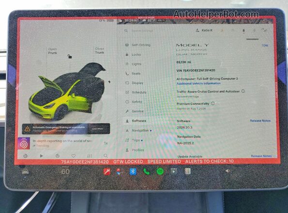 7SAYGDEE2NF351420 2022 TESLA MODEL Черный Вид щитка приборов