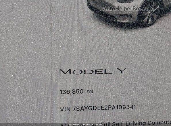7SAYGDEE2PA109341 2023 TESLA MODEL Y White 