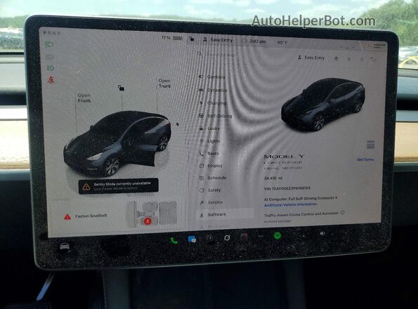 7SAYGDEE2PA140153 2023 TESLA MODEL Серый Вид щитка приборов