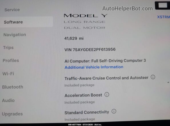 7SAYGDEE2PF613956 2023 TESLA MODEL Y Белый Вид задних сидений