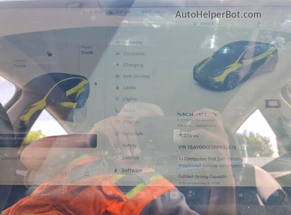 7SAYGDEE2RF032475 2024 TESLA MODEL Угольный Вид щитка приборов