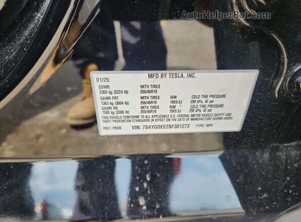 7SAYGDEE2SF301273 2025 TESLA MODEL Black Vista del compartimento del motor
