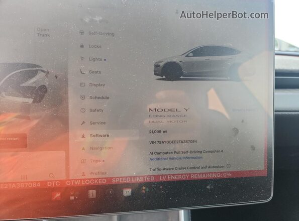 7SAYGDEE2TA387084 2026 TESLA MODEL White Вид щитка приладів