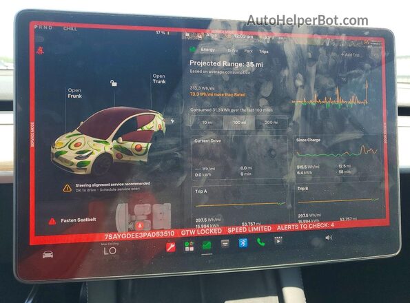 7SAYGDEE3PA053510 2023 TESLA MODEL Белый Вид щитка приборов