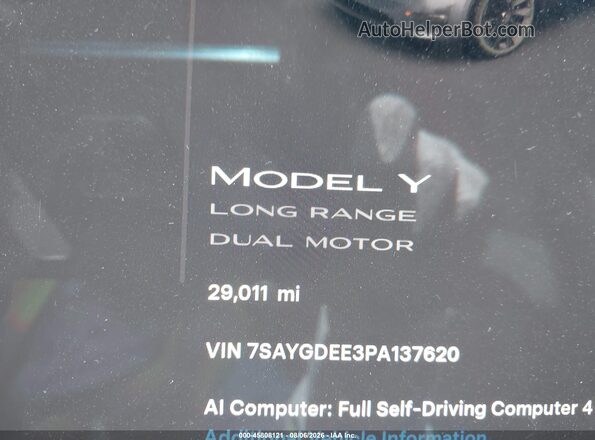 7SAYGDEE3PA137620 2023 TESLA MODEL Y Серый 