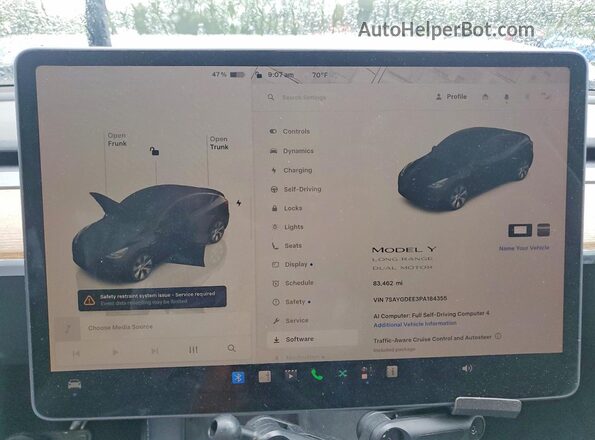7SAYGDEE3PA184355 2023 TESLA MODEL Black Вид щитка приладів